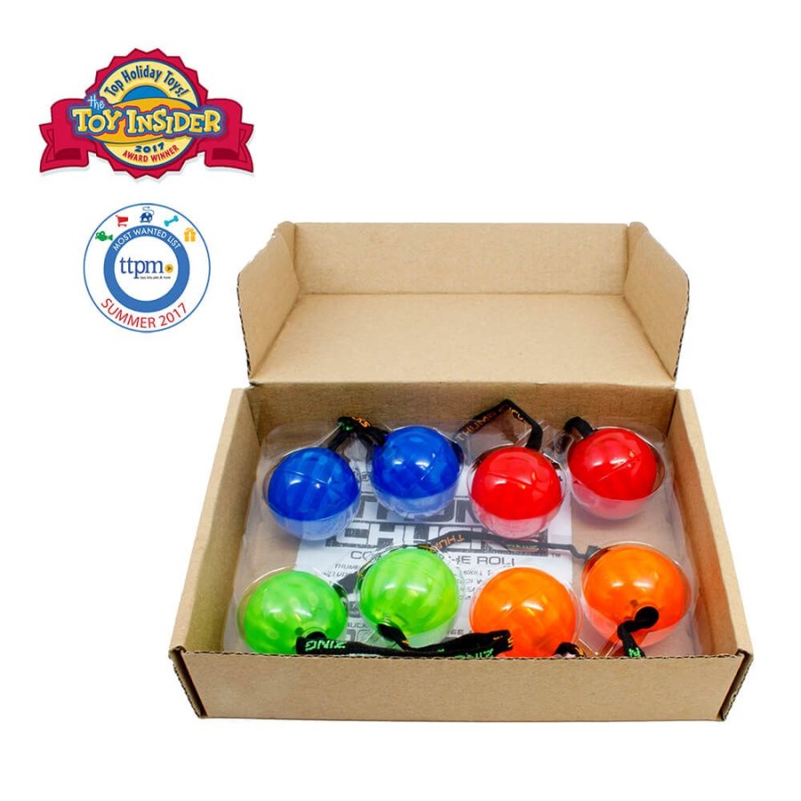 Fidget And Skill Toys Every Day Play | Thumb Chucks - 4 Pack With Longer Extra Belt