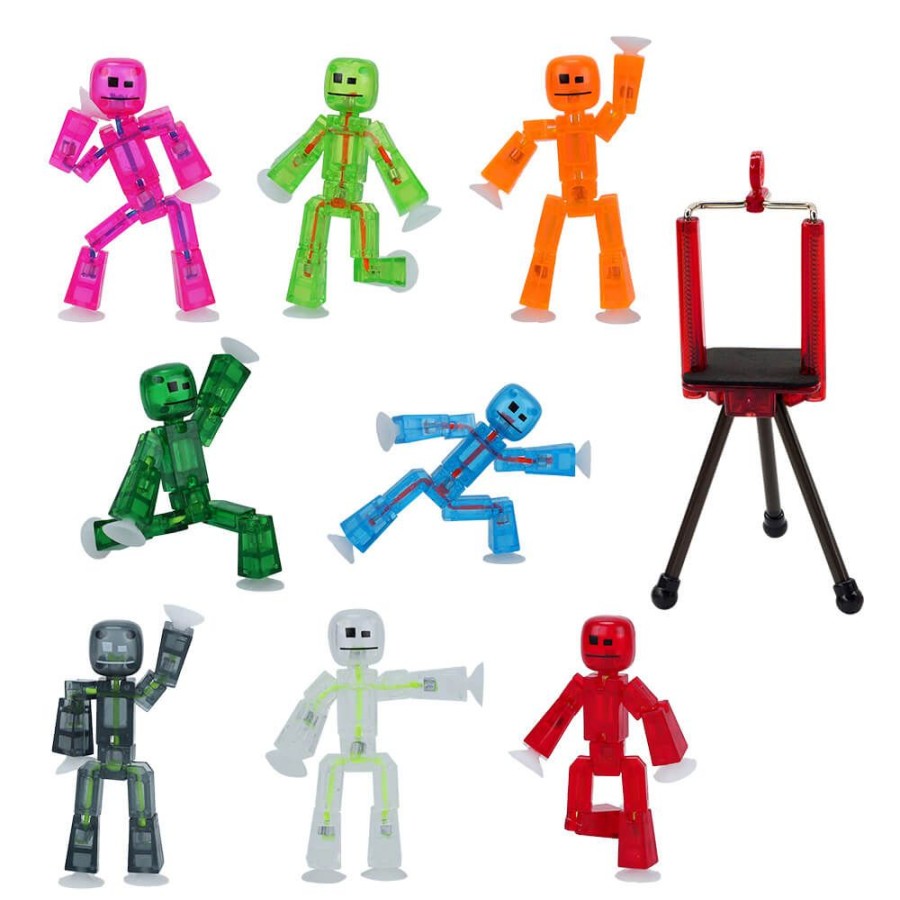 Animation Toys Stikbot | Stikbot - 8 Clear Colors With Tripod