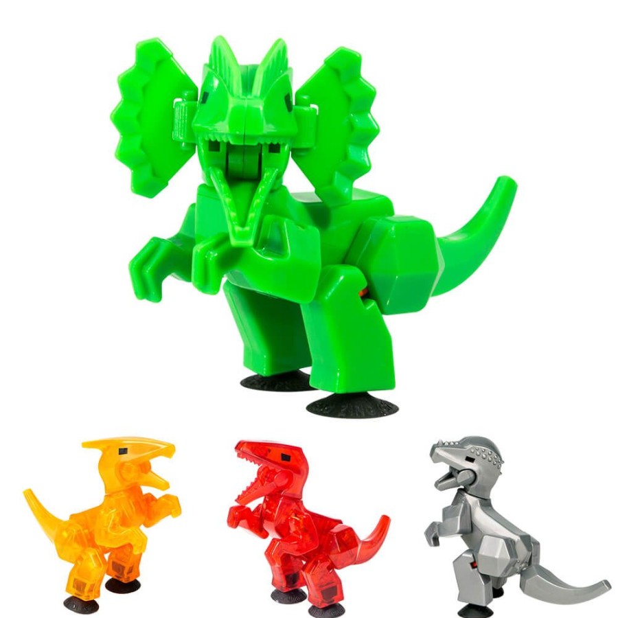 Animation Toys Stikbot | Stikbot Dino - Dilophosaurus, Pachycephalosaurus, Parasaurolophus And Velociraptor