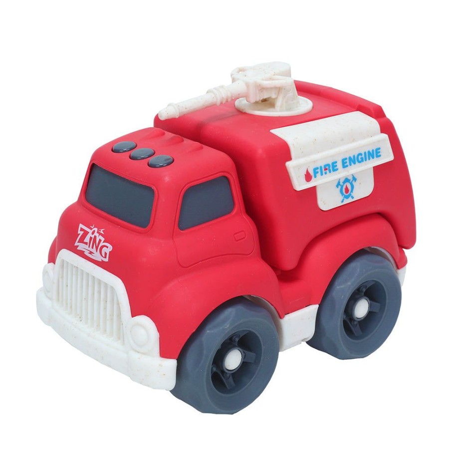 Preschool Toys Zing.Store | Plantastic City Vehicles Single Pack (Medium Size) - Fire Engine