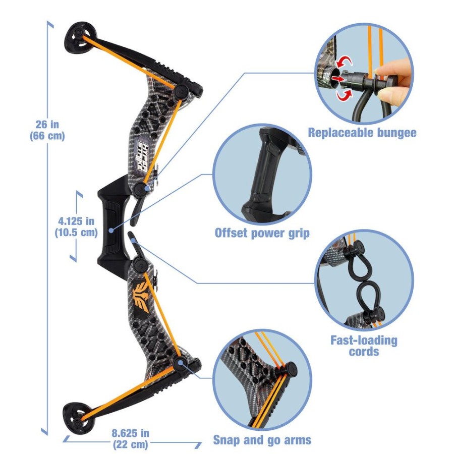 Bows & Arrows HyperStrike | Hyperstrike Bow With 4 Zonic Whistle Arrows