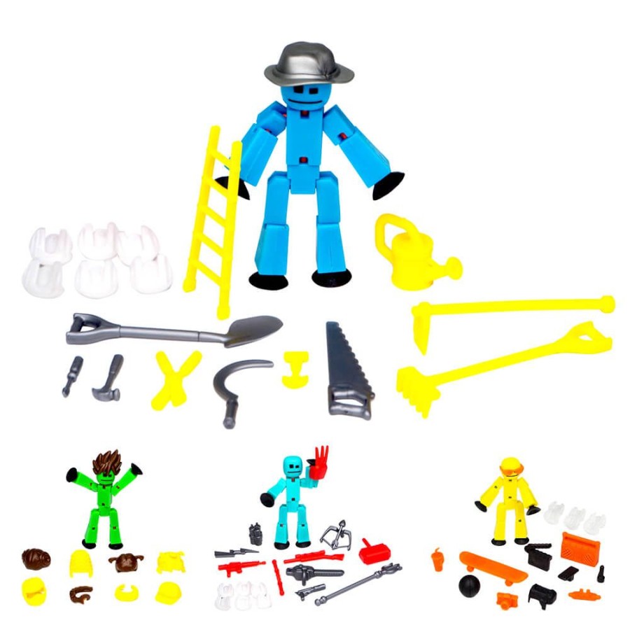 Animation Toys Stikbot | Stikbot Action Pack Series 2 - Farm, Lifestyle, Weapon & Hairstyle Pack