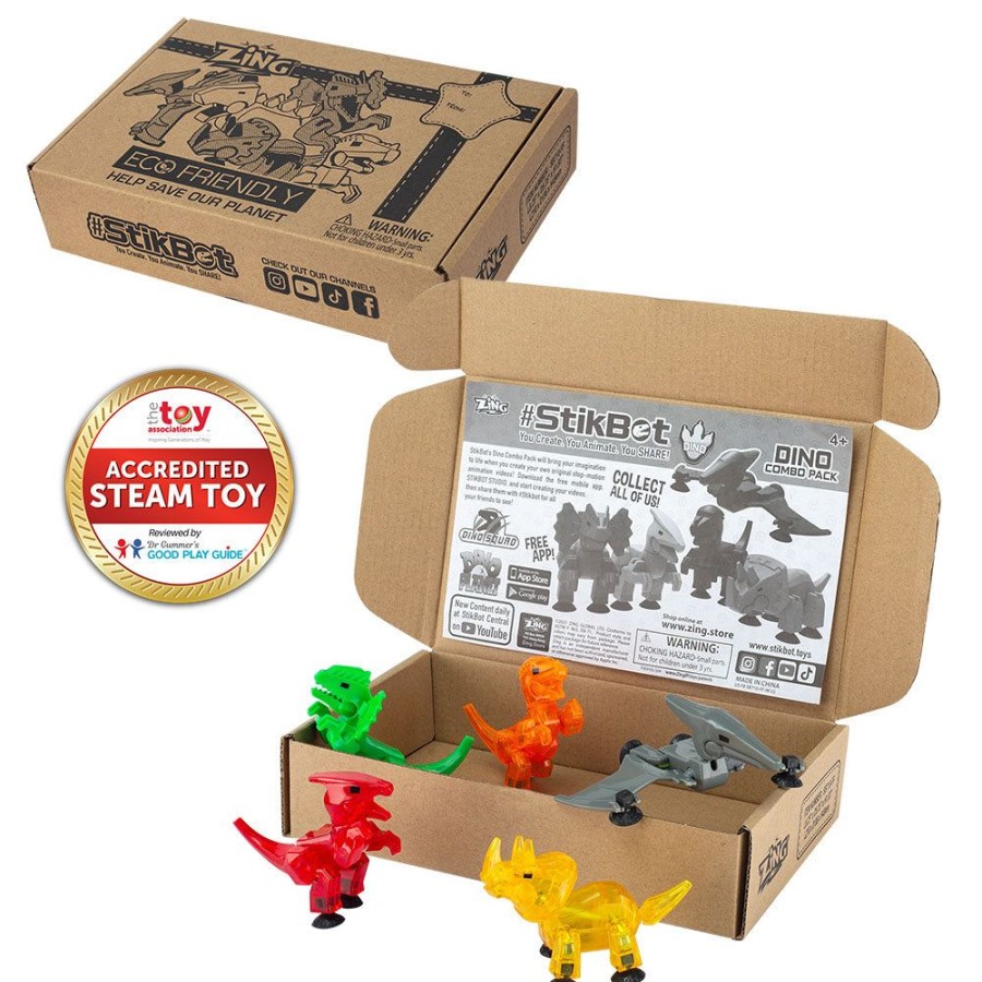 Animation Toys Stikbot | Stikbot Dino Combo 5 Pack