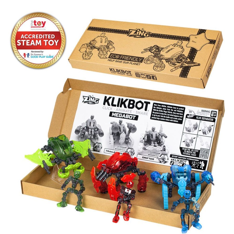 Animation Toys Klikbot | Klikbot Megabot (Transforming Mega Vehicle With Klikbot) 3 Pack Bundle