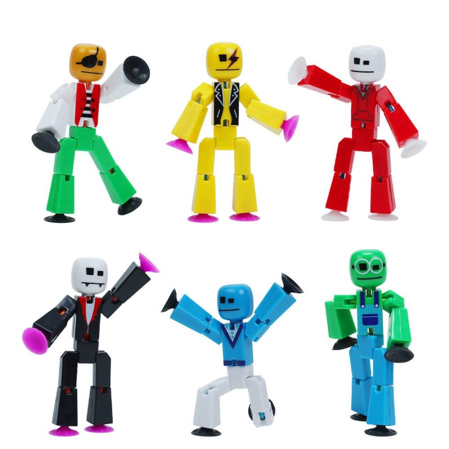 Animation Toys Stikbot | Stikbot Avatar Series 1 - Pack Of 6 Uv Printed Stikbots