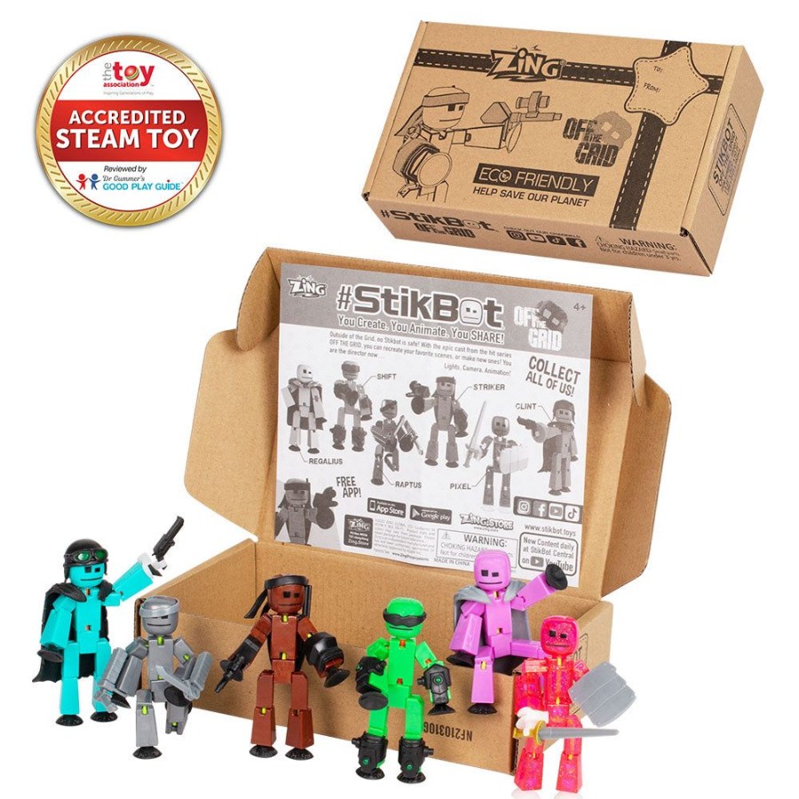 Animation Toys Stikbot | Stikbot Off The Grid 6 Character Bundle