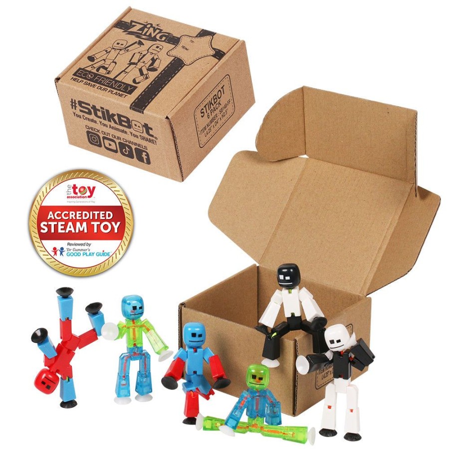 Animation Toys Stikbot | Stikbot - 6 Mixed Color Bundle Pack