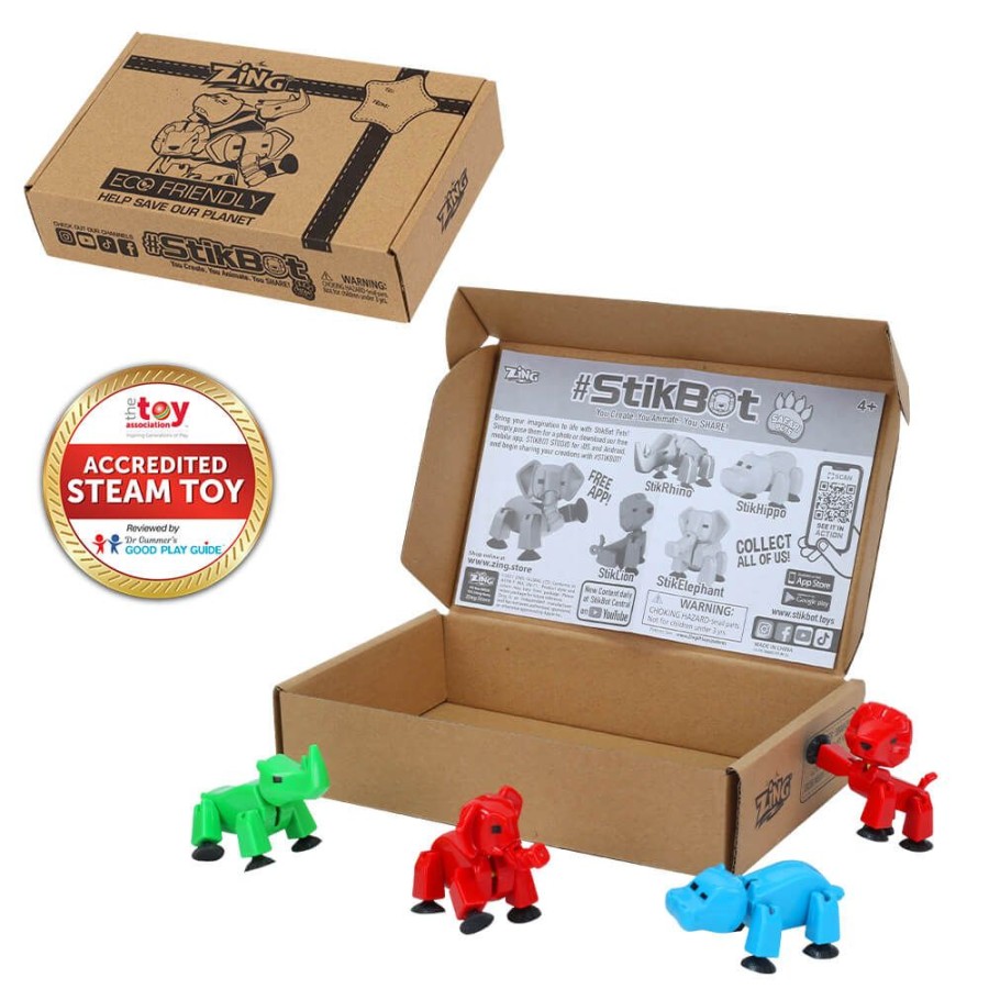 Animation Toys Stikbot | Stikbot Safari Pets 4 Pack Bundle