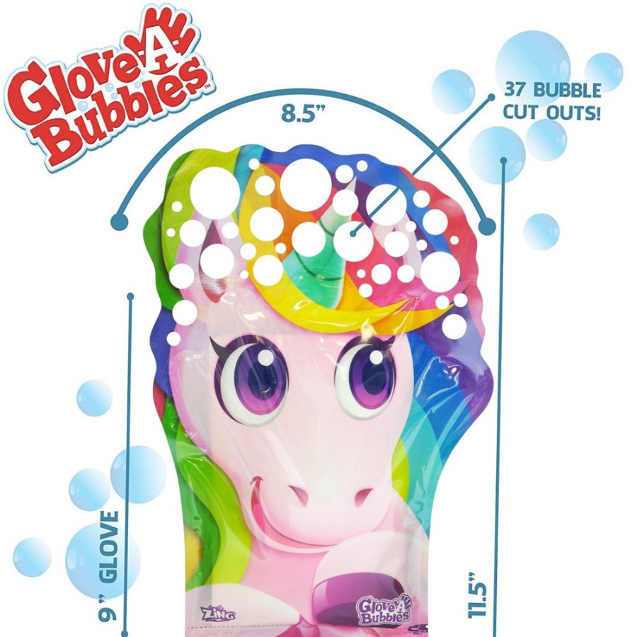 Preschool Toys Glove-A-Bubbles | Glove-A-Bubble 4 Pack - 1 Rainbow Unicorn, 1 Mermaid, 1 Sloth , 1 Triceratops