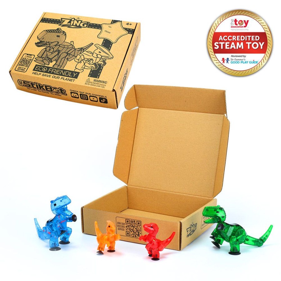 Animation Toys Stikbot | Stikbot Dino 4 Pack Bundle (2 Dinos & 2 Mega Dinos)