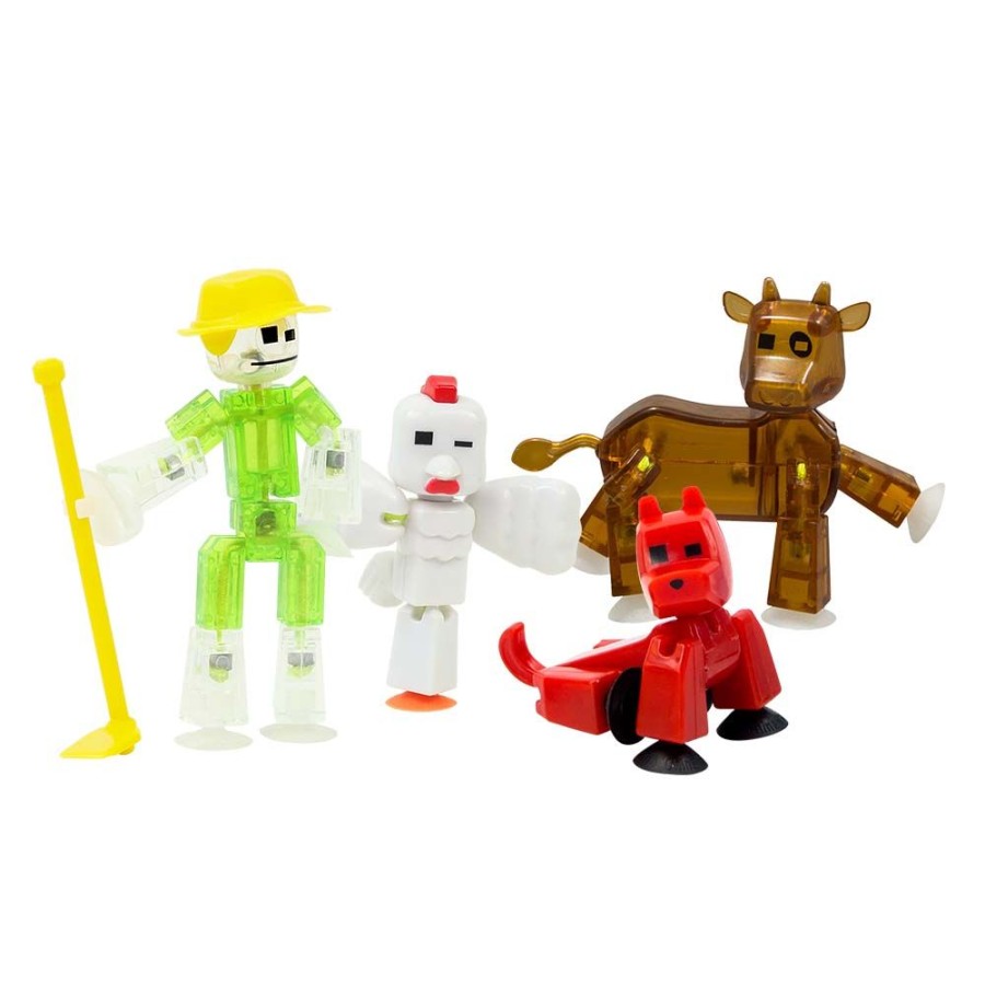 Animation Toys Stikbot | Stikbot Farm Theme Pack Bundle (1 Stikbot, 3 Pets And Farm-Themed Accessories)