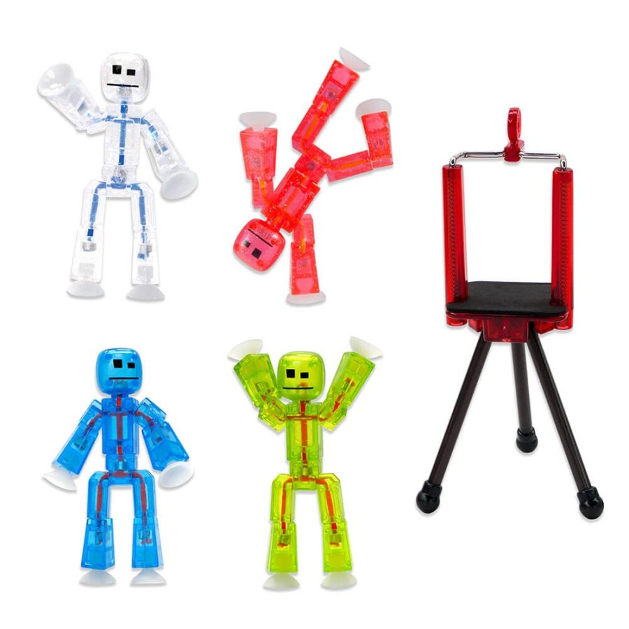 Animation Toys Stikbot | Stikbot - 4 Clear Pack With Tripod